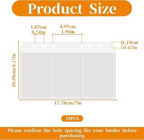 10 Pack Multi-Compartment Zippered Binder Pocket Sleeves A6 Binder Pockets Frosted Divided Zipper Money Folder Organizer Bill Pouches Insert Refill Card Page Protector Loose Leaf Bag in Saudi Arabia