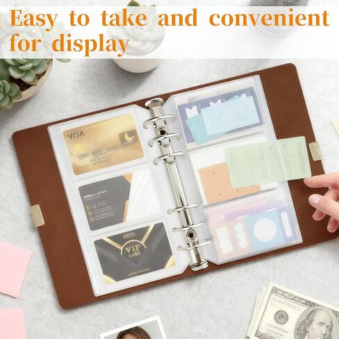 10 Pack Multi-Compartment Zippered Binder Pocket Sleeves A6 Binder Pockets Frosted Divided Zipper Money Folder Organizer Bill Pouches Insert Refill Card Page Protector Loose Leaf Bag in Saudi Arabia