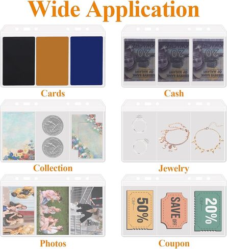 10 Pack Multi-Compartment Zippered Binder Pocket Sleeves A6 Binder Pockets Frosted Divided Zipper Money Folder Organizer Bill Pouches Insert Refill Card Page Protector Loose Leaf Bag in Saudi Arabia