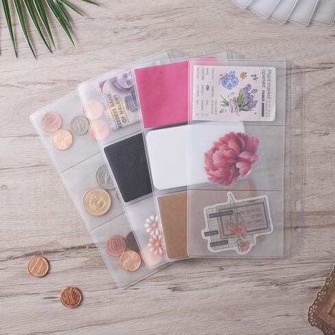 10 Pack Multi-Compartment Zippered Binder Pocket Sleeves A6 Binder Pockets Frosted Divided Zipper Money Folder Organizer Bill Pouches Insert Refill Card Page Protector Loose Leaf Bag in Saudi Arabia