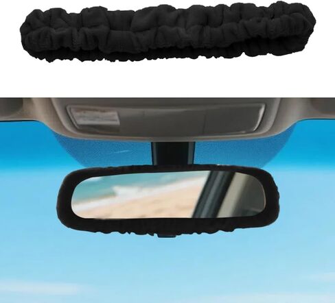 Elastic Plush Auto Rear View Mirror Protector, Universal Soft Car Rearview Mirror Dustproof Cover, Vehicle Interior Mirrors Edge Anti-scratch Decoration Accessory for Cars, Trucks (Pink) in Saudi Arabia