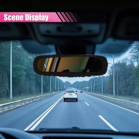 Elastic Plush Auto Rear View Mirror Protector, Universal Soft Car Rearview Mirror Dustproof Cover, Vehicle Interior Mirrors Edge Anti-scratch Decoration Accessory for Cars, Trucks (Pink) in Saudi Arabia
