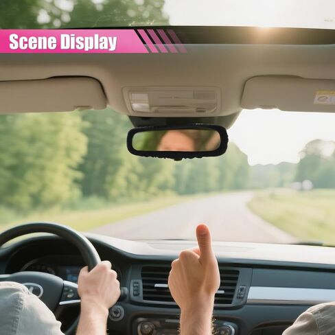 Elastic Plush Auto Rear View Mirror Protector, Universal Soft Car Rearview Mirror Dustproof Cover, Vehicle Interior Mirrors Edge Anti-scratch Decoration Accessory for Cars, Trucks (Pink) in Saudi Arabia