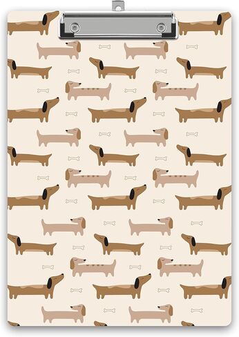 Dachshund Dog Clipboard, Puppy Wooden Clipboard with Low Profile Metal Clip, Clip Boards Gifts for Doctors Nurses Teachers Students Women Kids, Office School Supplies 9 x 12.5 in -A35 in Saudi Arabia