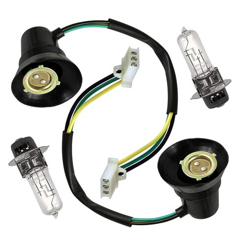 Caltric 2X Left and Right Headlight Socket Cord and Bulb for Compatible with Yamaha Warrior 350 YFM350X 1996-1999 in Saudi Arabia