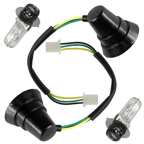 Caltric 2X Left and Right Headlight Socket Cord and Bulb for Compatible with Yamaha Warrior 350 YFM350X 1996-1999 in Saudi Arabia
