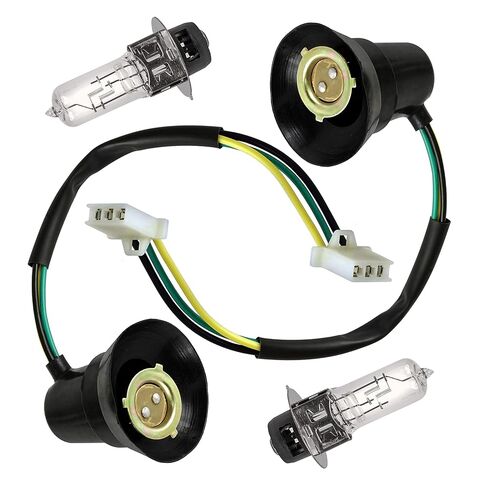 Caltric 2X Left and Right Headlight Socket Cord and Bulb for Compatible with Yamaha Warrior 350 YFM350X 1996-1999 in Saudi Arabia