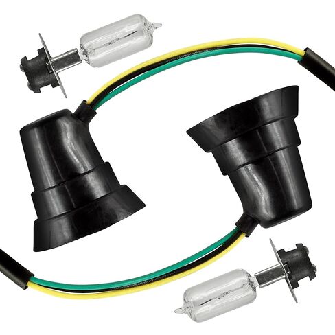 Caltric 2X Left and Right Headlight Socket Cord and Bulb for Compatible with Yamaha Warrior 350 YFM350X 1996-1999 in Saudi Arabia