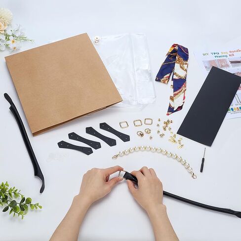 WEBEEDY DIY Tote Bag Handbag Making Kit for Adults Beginners Kraft Paper Bag DIY Kit with Handbag Bottom and Handle, Handmade Purse Making for Women Birthday Christmas Party Gift, 13x10.6x4 Inch in Saudi Arabia