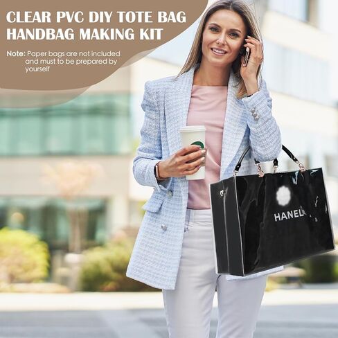 Clear PVC DIY Tote Bag Handbag Crafting Kit Handmade Gift Bag Craft Accessories Tool Set Birthday & Holiday Gift Bags in Saudi Arabia