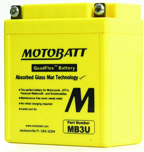 MotoBatt MB3U (12V 3.8 Amp) 40CCA Factory Activated QuadFlex AGM Battery in Saudi Arabia