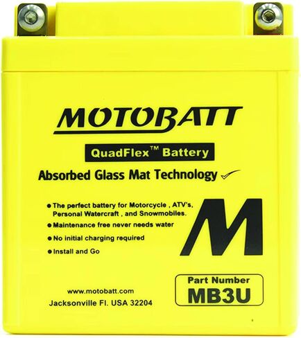 MotoBatt MB3U (12V 3.8 Amp) 40CCA Factory Activated QuadFlex AGM Battery in Saudi Arabia