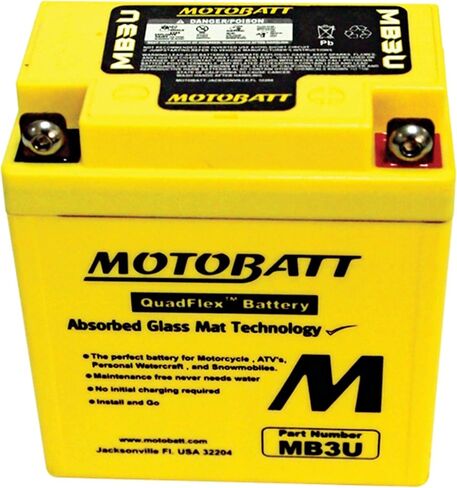 MotoBatt MB3U (12V 3.8 Amp) 40CCA Factory Activated QuadFlex AGM Battery in Saudi Arabia