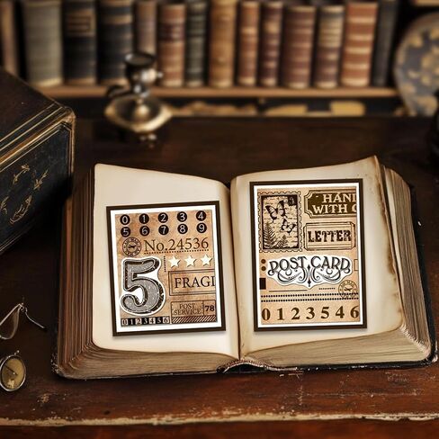1 Sheet Clear Stamp, Number Elements Vintage Post Card Transparent Rubber Stamps Reusable Silicone Clear Stamp Seals for Card Making Decoration DIY Craft in Saudi Arabia