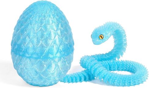 3D Printed Egg with Flexible Snake Toy Inside, 11.8 Inch Snake Model, Science Display Prop, Prank Gift (Purple) in Saudi Arabia