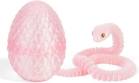 3D Printed Egg with Flexible Snake Toy Inside, 11.8 Inch Snake Model, Science Display Prop, Prank Gift (Purple) in Saudi Arabia