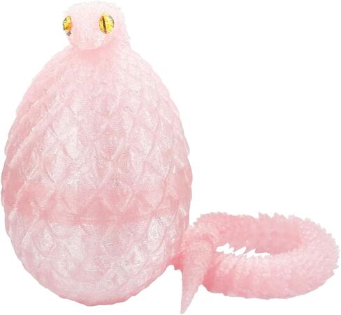 3D Printed Egg with Flexible Snake Toy Inside, 11.8 Inch Snake Model, Science Display Prop, Prank Gift (Purple) in Saudi Arabia