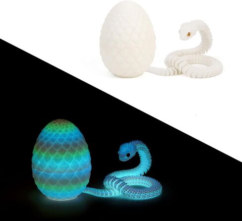 3D Printed Egg with Flexible Snake Toy Inside, 11.8 Inch Snake Model, Science Display Prop, Prank Gift (Purple) in Saudi Arabia