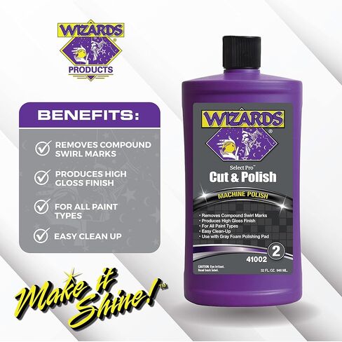 Wizards Select Pro Extra Cutting Compound Step 1 Perfect Match - Car Scratch Remover with Aggressive Cutting Action - Best Used with Wool or White Foam - Safe to Use During Car Paint Scratch Repair in Kuwait