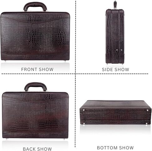 Full Grain Leather Briefcase Attache For Unisex Size L18 * W5 * H12 IN Expandable Italian Lock Briefcase in Saudi Arabia