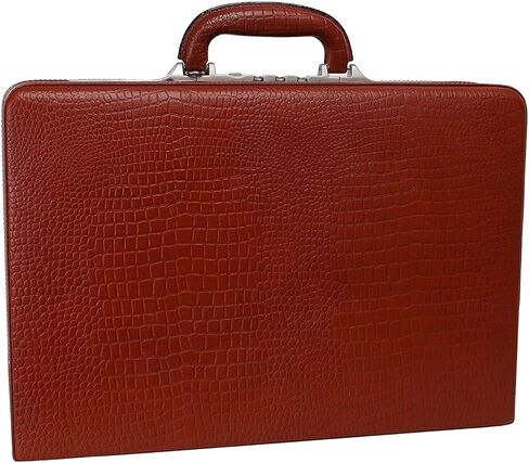 Full Grain Leather Briefcase Attache For Unisex Size L18 * W5 * H12 IN Expandable Italian Lock Briefcase in Saudi Arabia