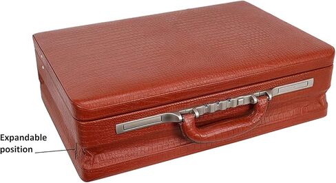 Full Grain Leather Briefcase Attache For Unisex Size L18 * W5 * H12 IN Expandable Italian Lock Briefcase in Saudi Arabia
