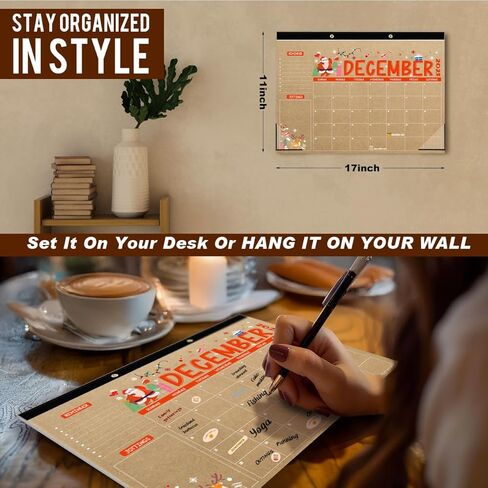 2025-2026 Teacher Desk Calendar | 15-Month (Oct 2025 - Dec 2026) Large 17×11 Inches | Monthly Desktop Planner for Classroom, Home & Office | Bonus Holiday Planner Stickers in Saudi Arabia