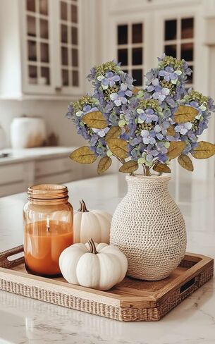 4Pcs Artificial Flowers Bouquets 23 Inch Fake Fall Flower Orange Long Stem Autumn Faux Banksia Flowers Floral Arrangements for Home Bedroom Table Wedding Party Boho Decor in Kuwait