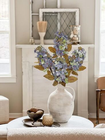 4Pcs Artificial Flowers Bouquets 23 Inch Fake Fall Flower Orange Long Stem Autumn Faux Banksia Flowers Floral Arrangements for Home Bedroom Table Wedding Party Boho Decor in Kuwait