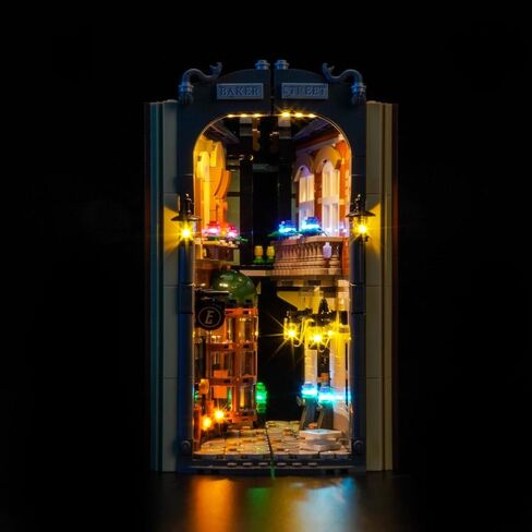 إضاءة LED متوافقة مع Lego Sherlock Holmes: Book Nook 10351 ديكور رف الكتب، مجموعة إضاءة متوافقة مع Lego Book Nook 10351، غير متضمنة مجموعة النموذج - فقط الأضواء in Saudi Arabia