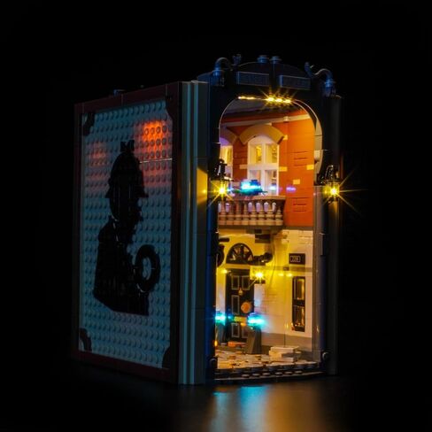 إضاءة LED متوافقة مع Lego Sherlock Holmes: Book Nook 10351 ديكور رف الكتب، مجموعة إضاءة متوافقة مع Lego Book Nook 10351، غير متضمنة مجموعة النموذج - فقط الأضواء in Saudi Arabia