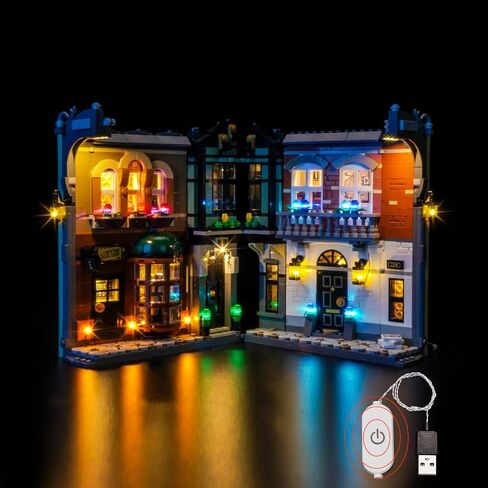إضاءة LED متوافقة مع Lego Sherlock Holmes: Book Nook 10351 ديكور رف الكتب، مجموعة إضاءة متوافقة مع Lego Book Nook 10351، غير متضمنة مجموعة النموذج - فقط الأضواء in Saudi Arabia