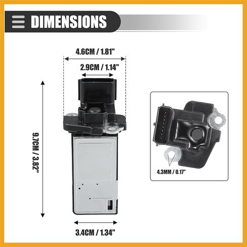 Air Flow Sensor Meter, MAF Sensor Airflow Replacement, for Chevrolet Malibu 2016-2022, ABS, NO.23366103, Black Replacement in Saudi Arabia