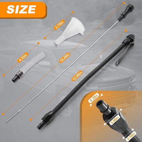 HAHAHA HEMI Flexible Stainless Steel Chrome Oil Dipstick Compatible with Chrysler Mopar 5.7L & 6.1L V8 Engines. (Black) in Saudi Arabia