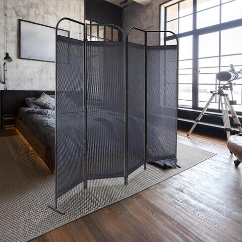 DECOLAB Freesstanding Room Divider Partition, Portable Folding Privacy Wall Panel, Home, Office, Studio, Bedroom, Adjustable Layout, 68" x 71", Knight in Saudi Arabia