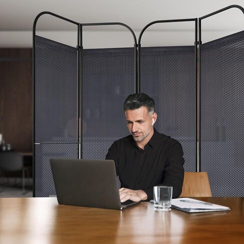 DECOLAB Freesstanding Room Divider Partition, Portable Folding Privacy Wall Panel, Home, Office, Studio, Bedroom, Adjustable Layout, 68" x 71", Knight in Saudi Arabia