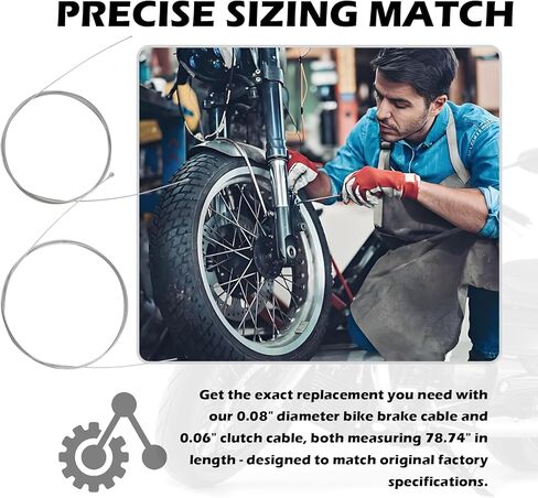 Motorcycle Throttle Cable Kit,Professional Bike Brake Cable Kit with 10PCS Connector Fittings,Durable Clutch Cables Motorcycle Replacement as Throttle Cables Repair Kits in Saudi Arabia