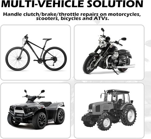 Motorcycle Throttle Cable Kit,Professional Bike Brake Cable Kit with 10PCS Connector Fittings,Durable Clutch Cables Motorcycle Replacement as Throttle Cables Repair Kits in Saudi Arabia