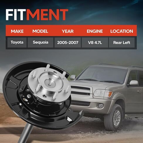 Rear Driver Left Side 926177 Axle Shaft Assembly with Axle Bearing and Seal, Fit for Toyota Sequoia 2005-2007 V8 4.7L, Replace OE 4231134070, 4240934010, 4650434010, 926-177 in Saudi Arabia