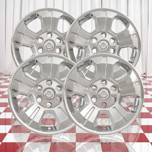 Set of 4 Chrome 5 Spoke 18" Wheel Skins for Chevy Silverado 1500 2014-2018 in Saudi Arabia