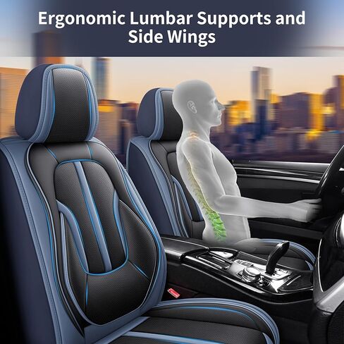 otoez Pink Car Seat Covers Full Set, 5 Seats Nappa Leather Seat Covers for Car, Breathable Automotive Front and Back Seat Protectors with Lumbar Support for Sedan SUV Truck Van, Black & Pink in Kuwait