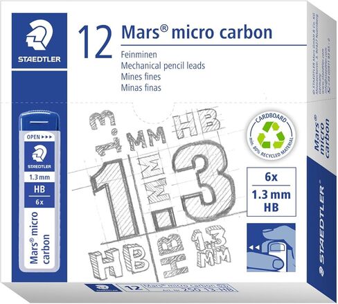 قلم رصاص ميكانيكي Staedtler Mars Micro Carbon 250 09 0.9 مم HB (عبوة من 12 قطعة) in Saudi Arabia