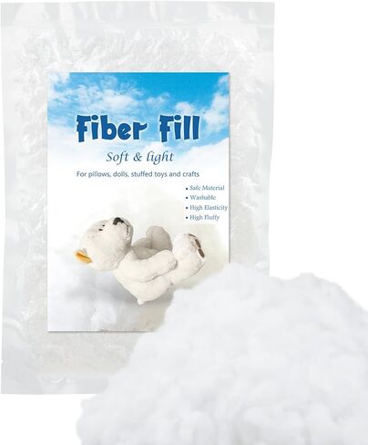 Jmuiiu 50g Polyester Fill, Premium Polyester Fiberfill, Recycled Polyester Fiber, Stuffing for Stuffed Animals, High Resilience Stuffing Fluff Fiberfill for Pillow Filling, Animals Dolls DIY in Kuwait