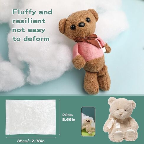 Jmuiiu 50g Polyester Fill, Premium Polyester Fiberfill, Recycled Polyester Fiber, Stuffing for Stuffed Animals, High Resilience Stuffing Fluff Fiberfill for Pillow Filling, Animals Dolls DIY in Kuwait