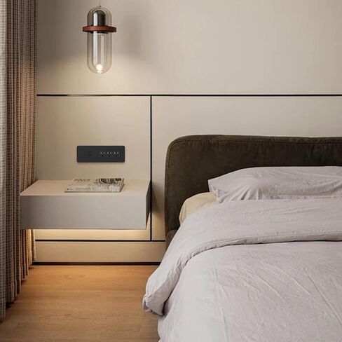 شريط طاقة مجوف مع شاحن لاسلكي بقدرة 15 وات، شريط طاقة Haiaoyyds Flush Mount مع منفذين، 2 USB، وكابل توصيل مسطح بطول 6.56 قدم، ومنفذ غائر للأثاث للدرج، وطاولة النهاية، والأريكة، والخزانة in Kuwait