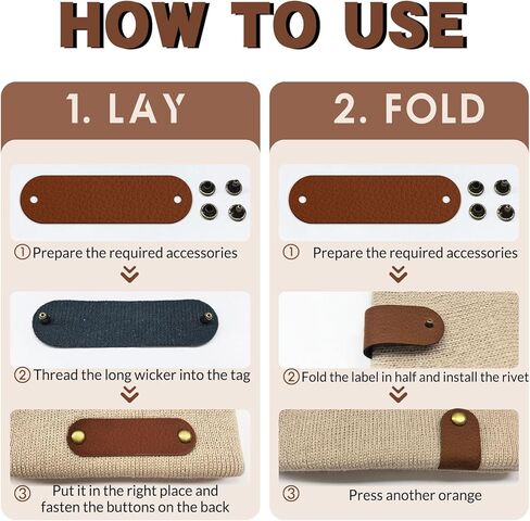10-150pcs Custom Leather Tags for Crochet Items 3 x 0.6 inches Personalized Tags for Handmade Items with Rivets for Knitting Hats Beanies in Saudi Arabia