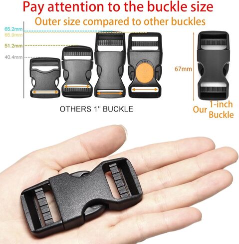 2 Set Side Release Buckles for 1 inch Webbing Straps, 4Pcs Plastic Tri-Glide Slide Clips for 1'' Strap, Heavy Duty Buckle for Backpack Replacement, Two-Way Adjustable Clip Olive Green (Army-green) in Kuwait