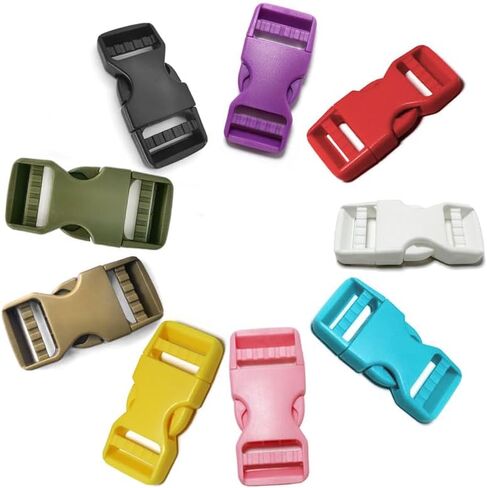 2 Set Side Release Buckles for 1 inch Webbing Straps, 4Pcs Plastic Tri-Glide Slide Clips for 1'' Strap, Heavy Duty Buckle for Backpack Replacement, Two-Way Adjustable Clip Olive Green (Army-green) in Kuwait
