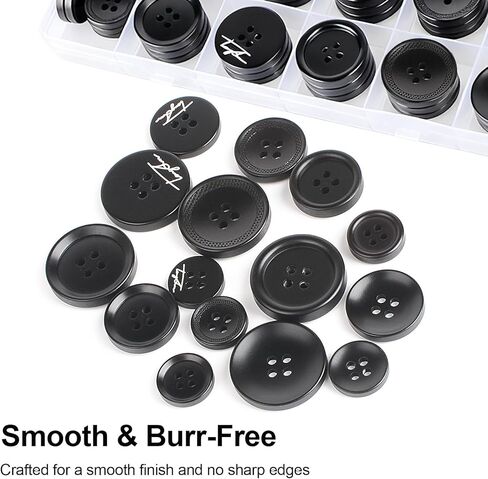 110Pcs Mixed Sewing Buttons, 4-Hole Craft Round Blazer Buttons, 5 Color 3 Size (15mm, 20mm, 25mm) Suit Coats Resin Button, Suitable for Variety Clothing Sewing, DIY Craft (Coffee Color) in Kuwait