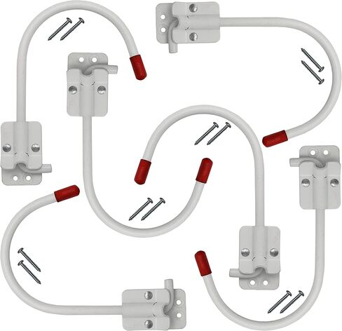 Black Duck Brand Set of 6 Squiggle Foldaway Storage Hooks - Folds Flat Against Wall When Not in Use - Powder Coated - Includes Hardware (6, Squiggle Hook) in Saudi Arabia